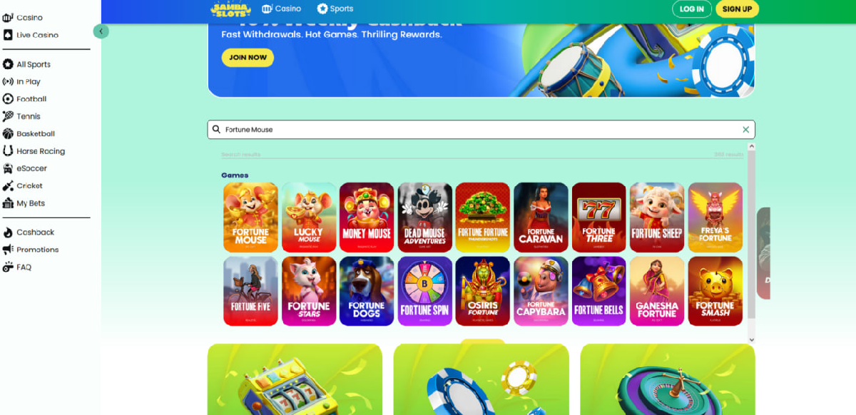 Fortune Mouse slot developed by PG Soft on desktop screen
