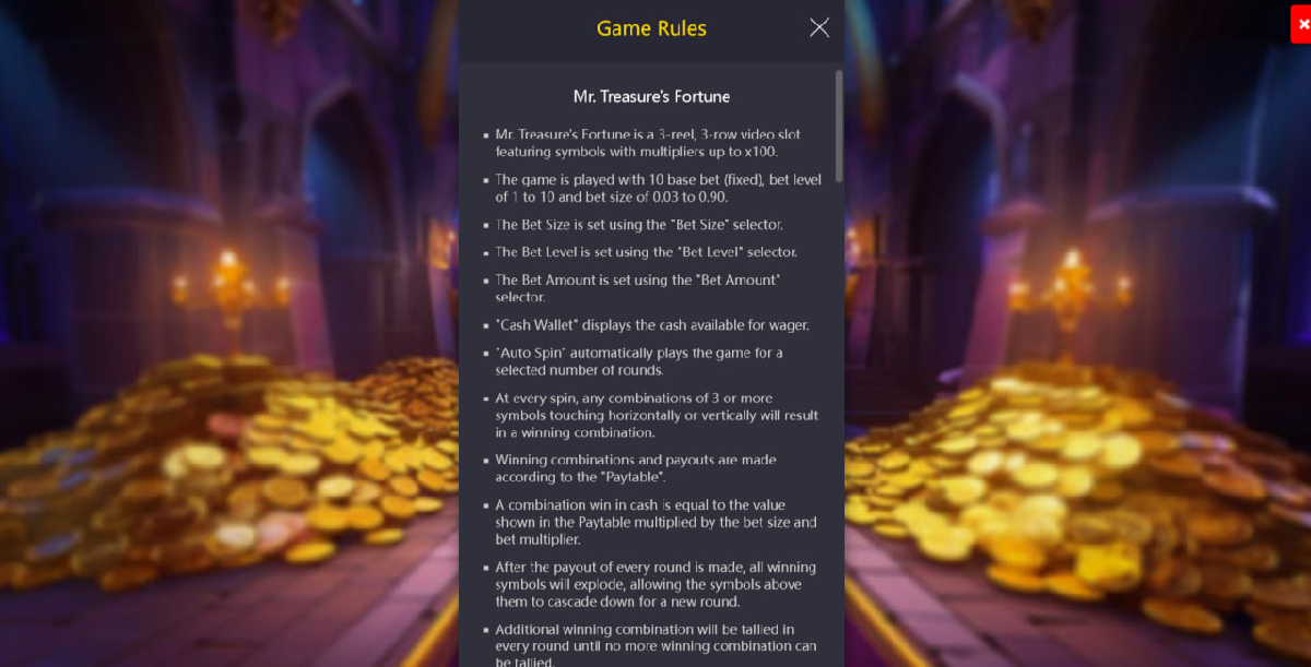 Online casinos where Mr. Treasure’s Fortune slot is available