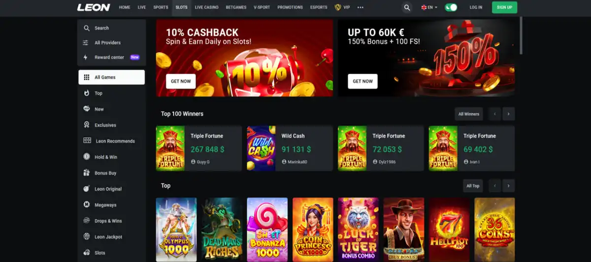 How to find Fortune Tiger on the Leon Bet website interface