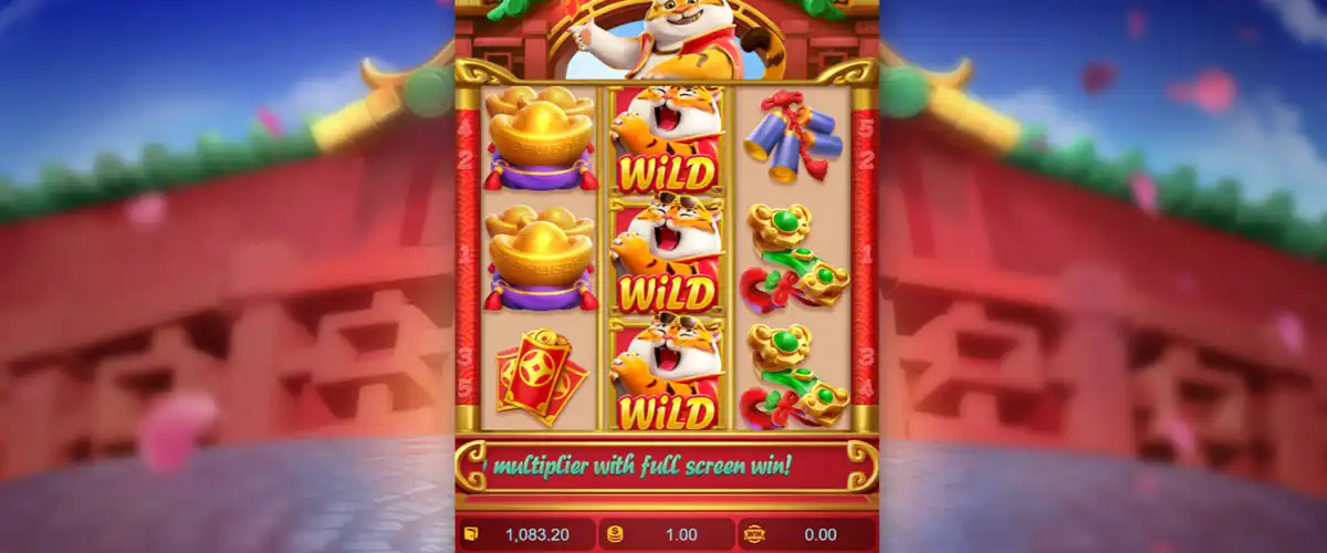 Sticky Wild feature activated during Fortune Tiger demo play 