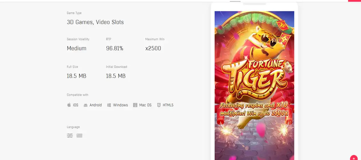 Triggering respin and multiplier features in Fortune Tiger slot