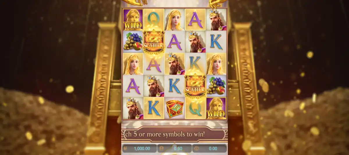 Cluster grid layout with golden-themed Midas Fortune symbols
