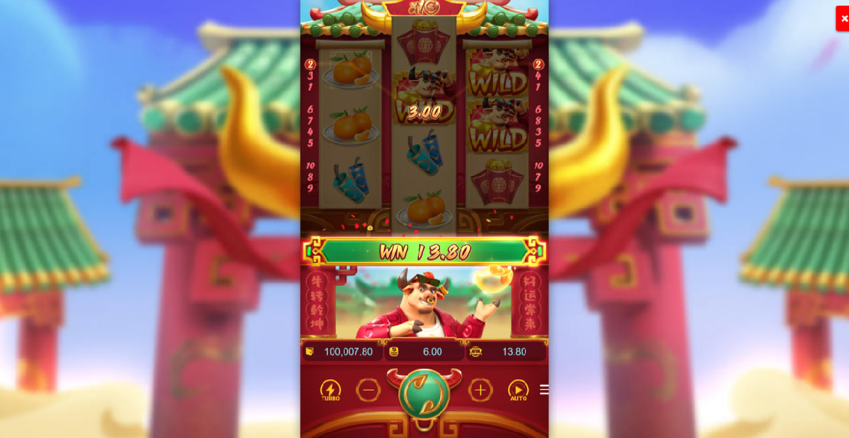 Fortune Ox gameplay interface with wild Ox symbol