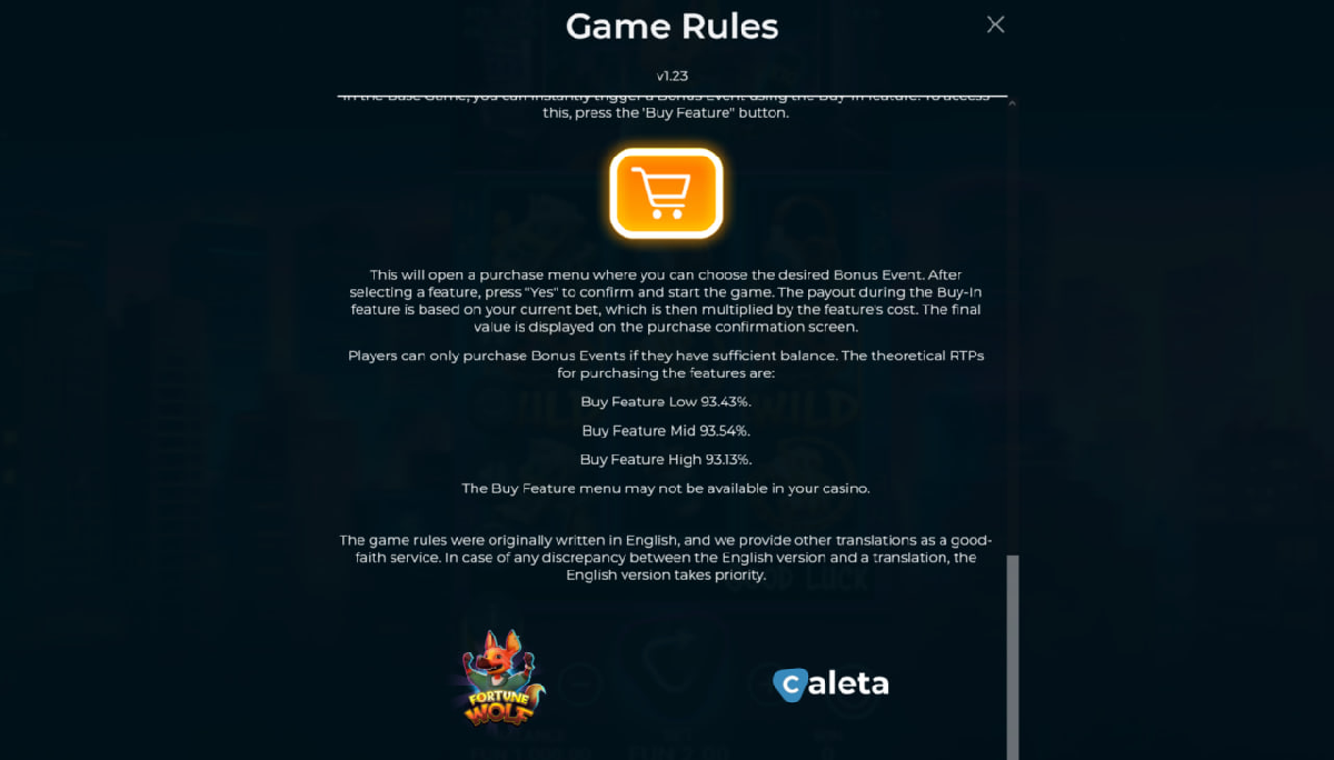 Cluster wins and cascading reels in Fortune Wolf slot